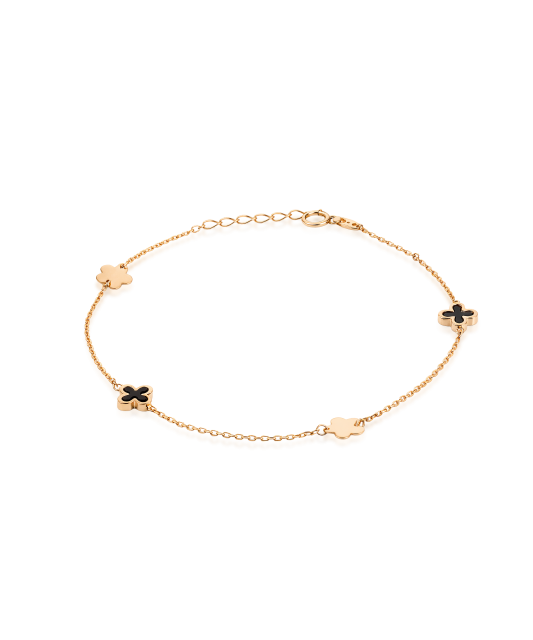 Auksinė apyrankė su oniksu