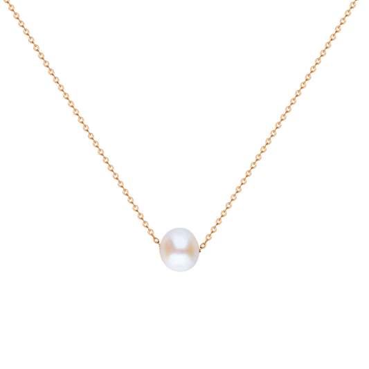 Auksinė grandinėlė su perlo pakabuku