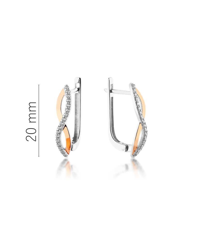 Sidabriniai auskarai dengti auksu su cirkoniais