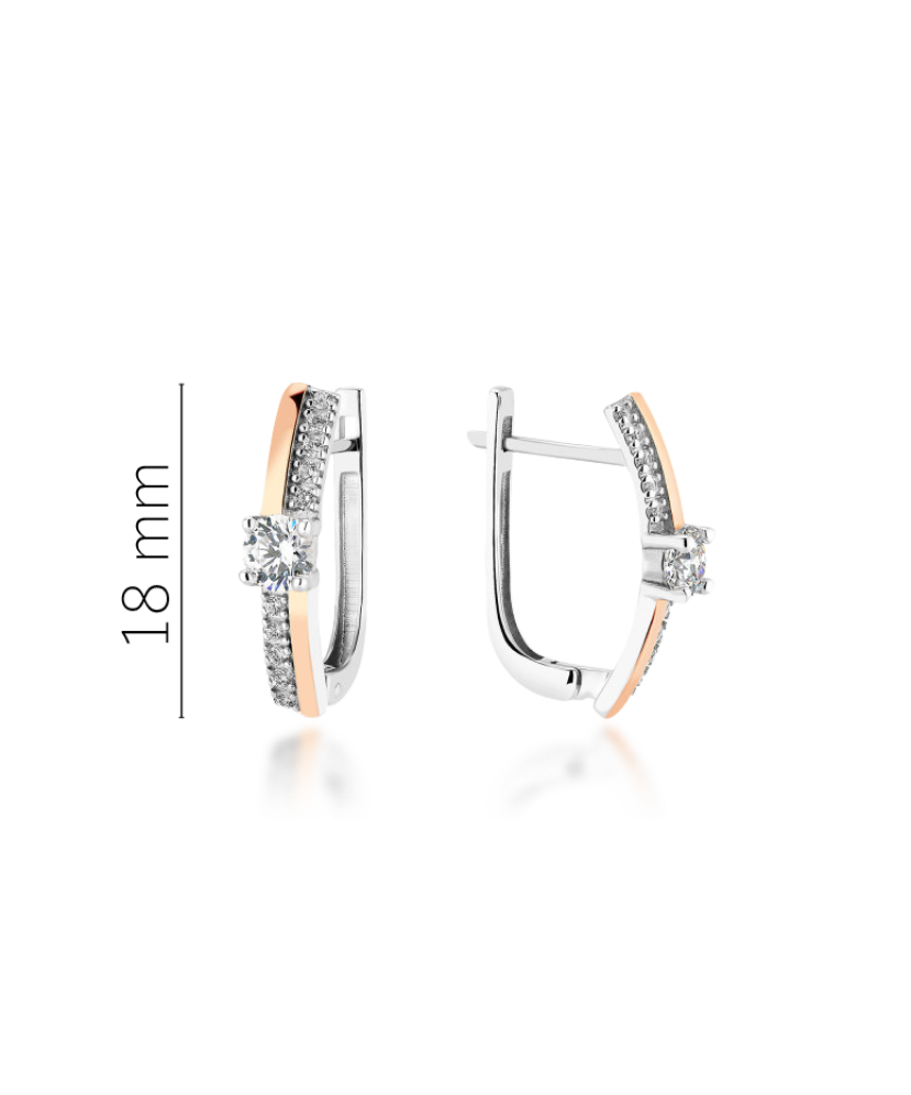 Sidabriniai auskarai dengti auksu su cirkoniais