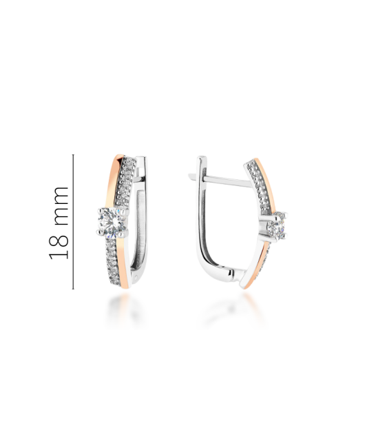 Sidabriniai auskarai dengti auksu su cirkoniais