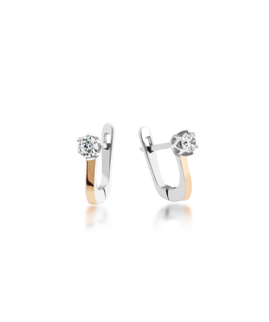 Sidabriniai auskarai dengti auksu su cirkoniais