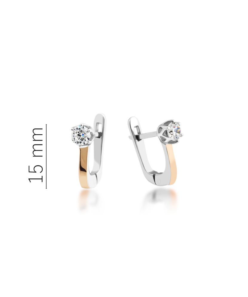 Sidabriniai auskarai dengti auksu su cirkoniais