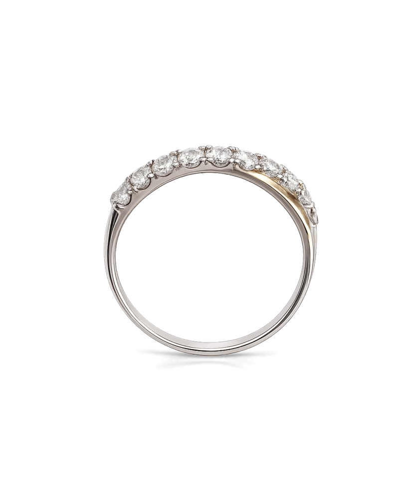 Sidabrinis žiedas dengtas auksu su cirkoniais