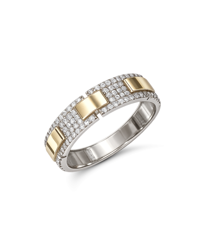 Sidabrinis žiedas dengtas auksu su cirkoniais