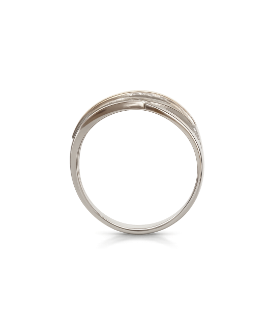 Sidabrinis žiedas dengtas auksu su cirkoniais