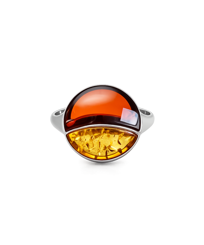 Sidabrinis žiedas su gintaru