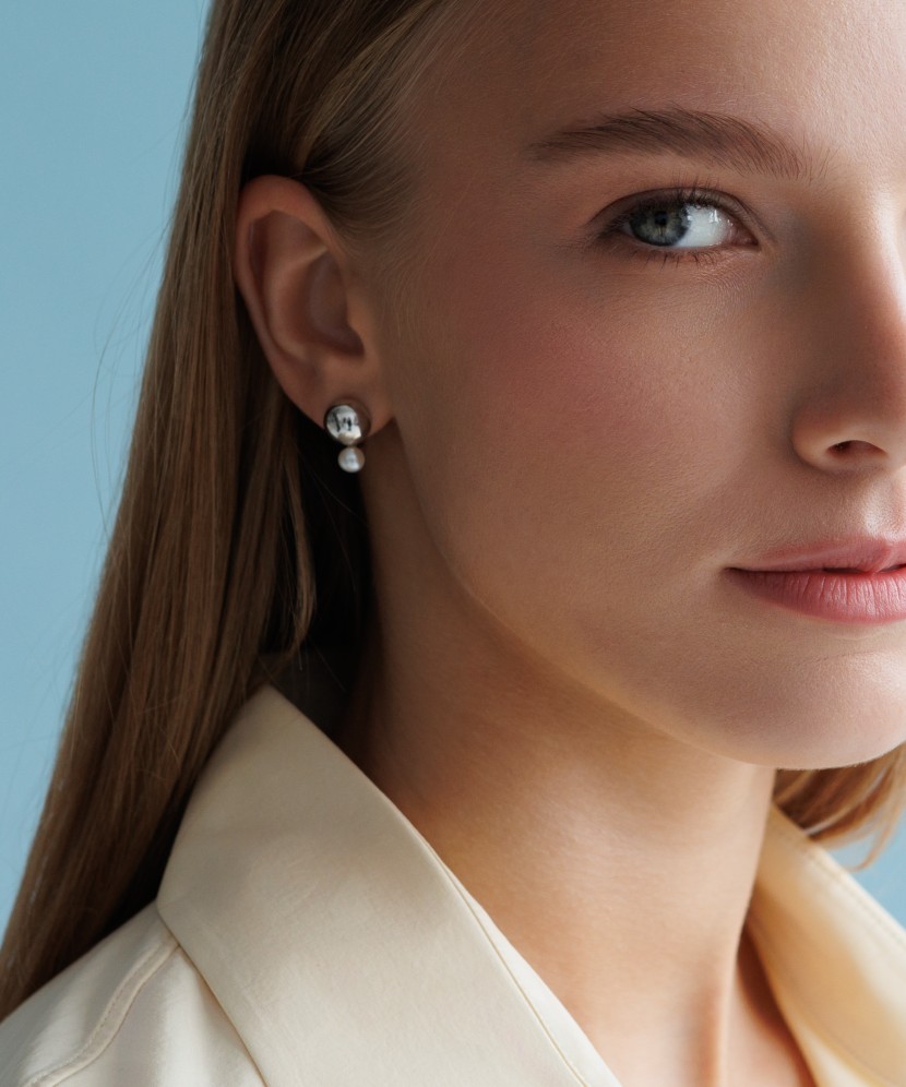 Sidabriniai auskarai su perlais