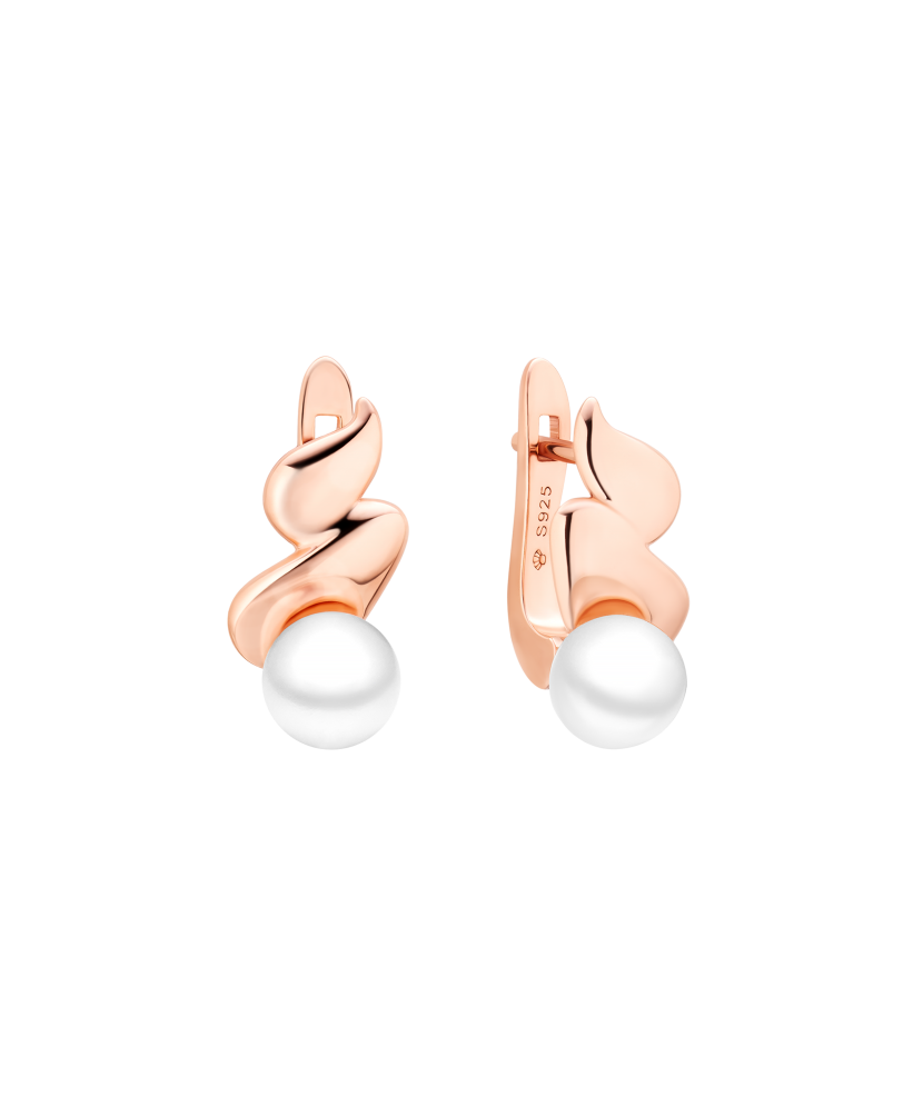 Paauksuoti sidabriniai auskarai su perlais