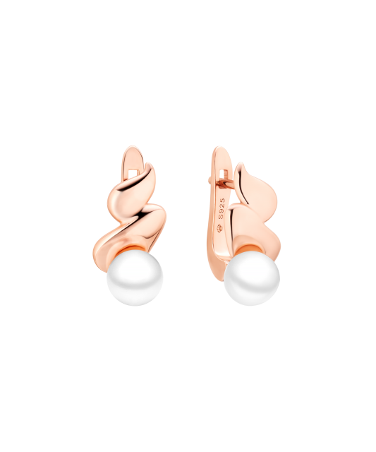 Paauksuoti sidabriniai auskarai su perlais