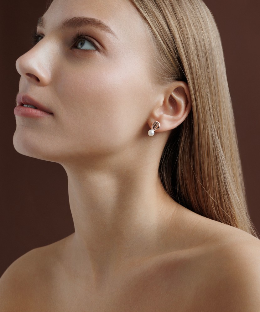 Paauksuoti sidabriniai auskarai su perlais