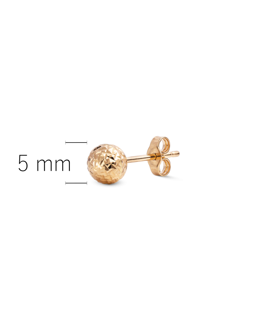 Auksinis graviruotas auskaras 5mm (1vnt.)