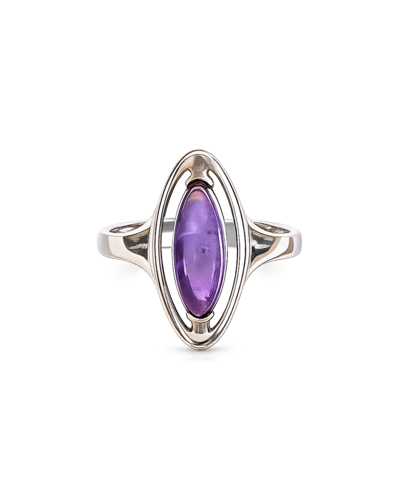 Sidabrinis žiedas su ametistu