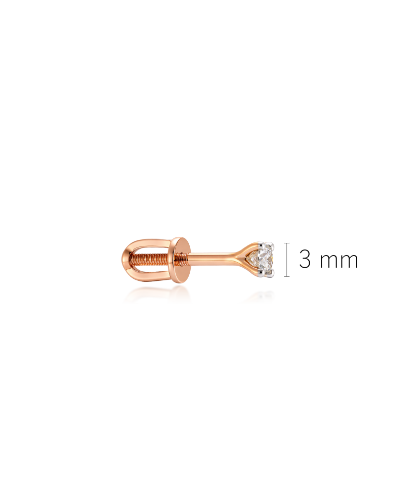 Auksinis auskaras su deimantu 0.09ct (1vnt.)