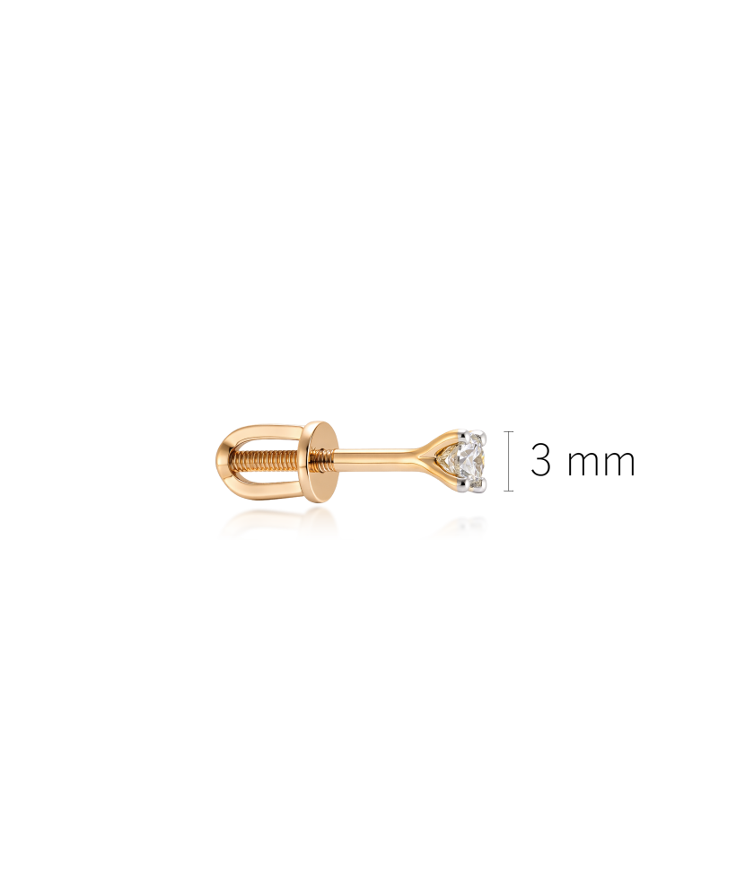 Geltono aukso auskaras su deimantu 0.09ct (1vnt.)