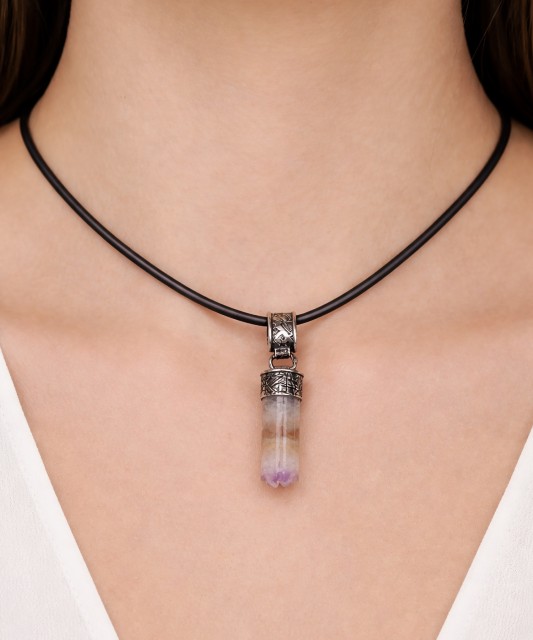 Sidabrinis pakabukas su ametistu