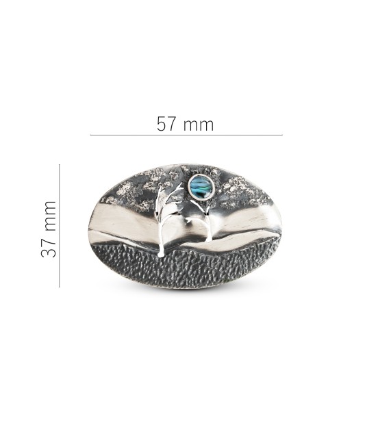 Sidabrinė sagė su perlamutru