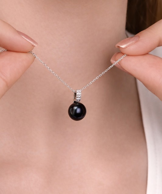 Sidabrinis pakabukas Su Perlu ir cirkoniais