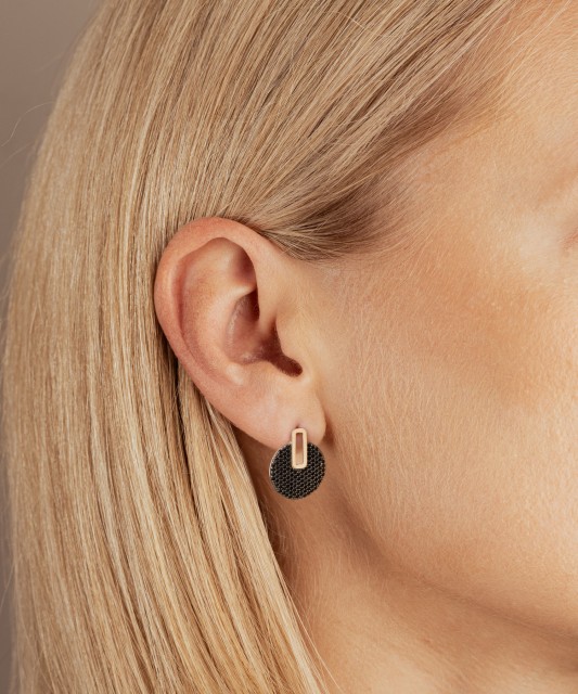 Sidabriniai auskarai dengti auksu su cirkoniais