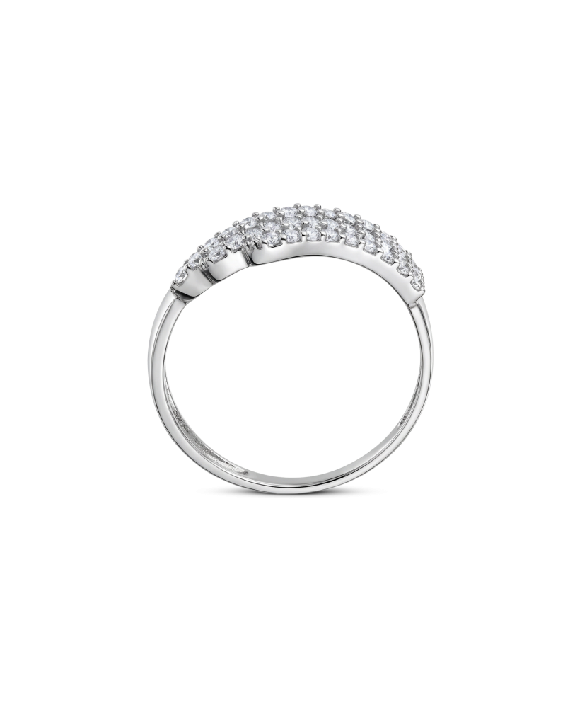 Balto aukso žiedas su cirkoniais