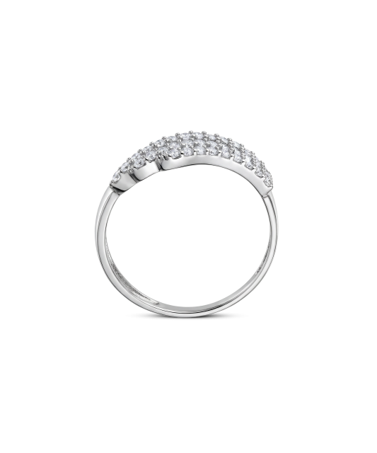 Balto aukso žiedas su cirkoniais