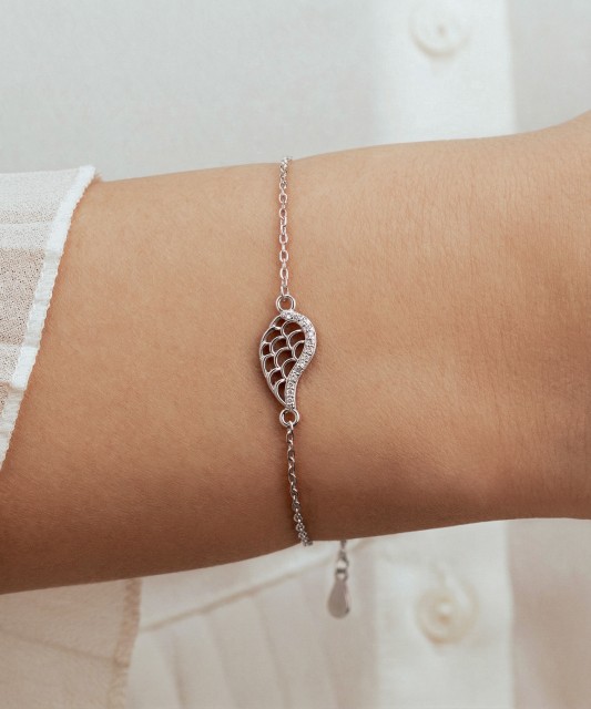 Sidabrinė apyrankė su cirkoniais "Angelo sparnas"