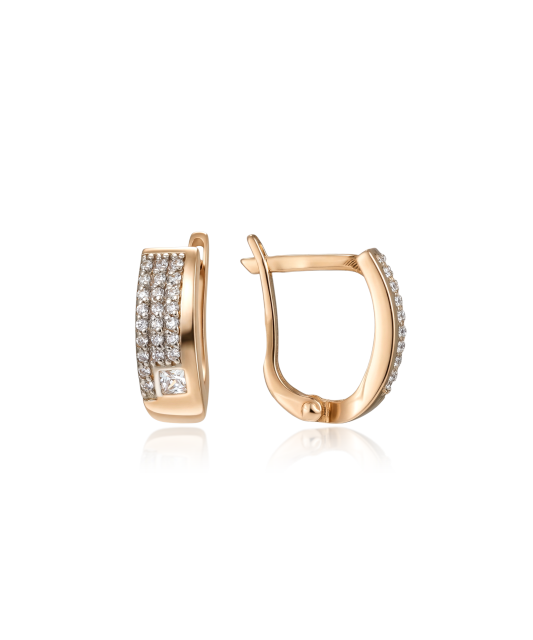 Auksiniai auskarai su cirkoniais  - Goldinga