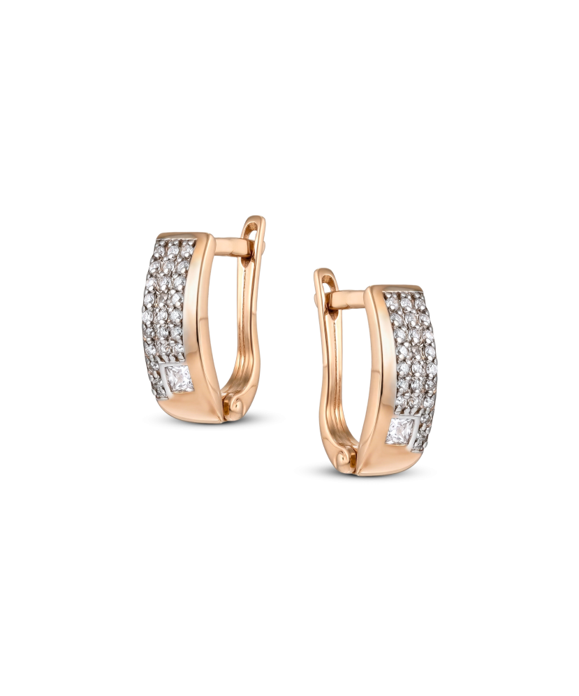 Auksiniai auskarai su cirkoniais  - Goldinga