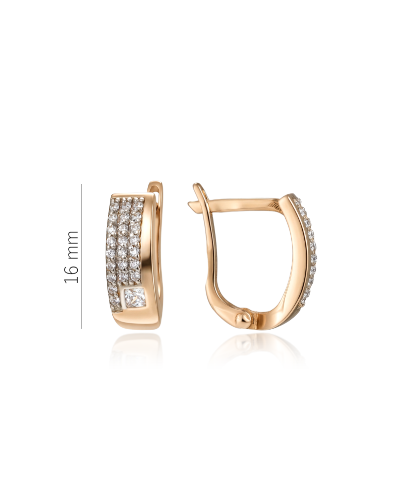 Auksiniai auskarai su cirkoniais  - Goldinga