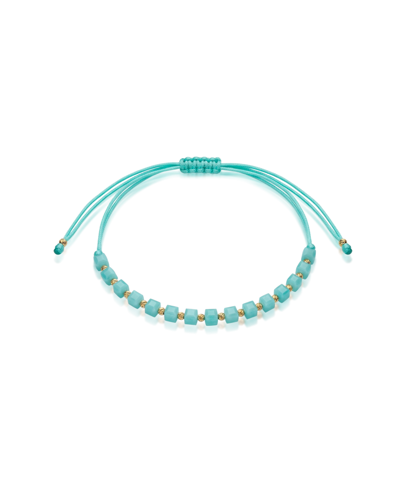 Siūlų apyrankė su auksu ir oniksu