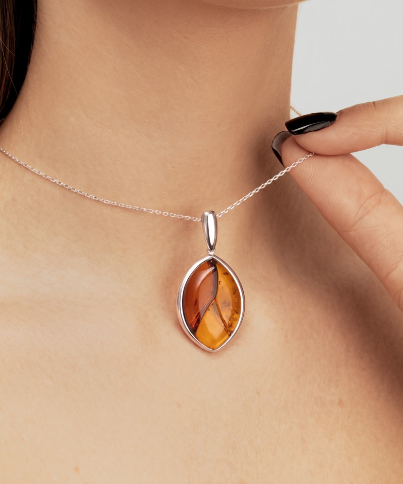 Sidabrinis pakabukas su gintarais  - Goldinga