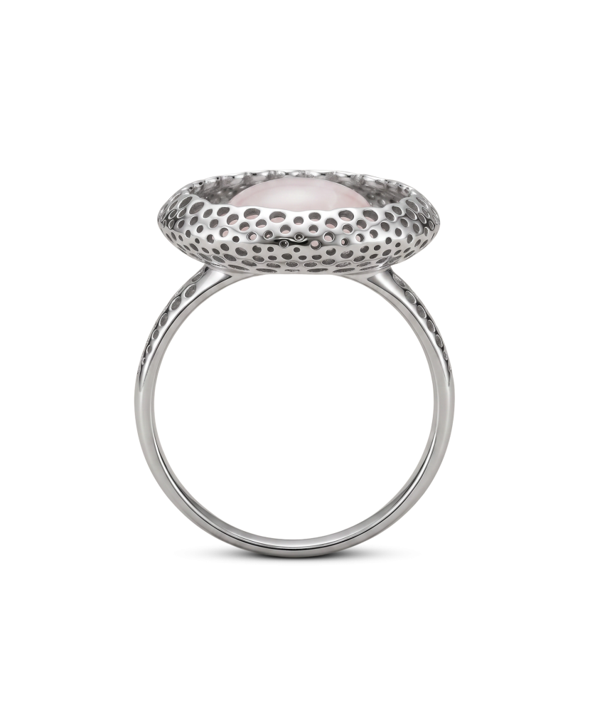 Sidabrinis žiedas su rožiniu kvarcu