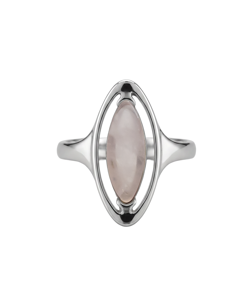 Sidabrinis žiedas su rožiniu kvarcu