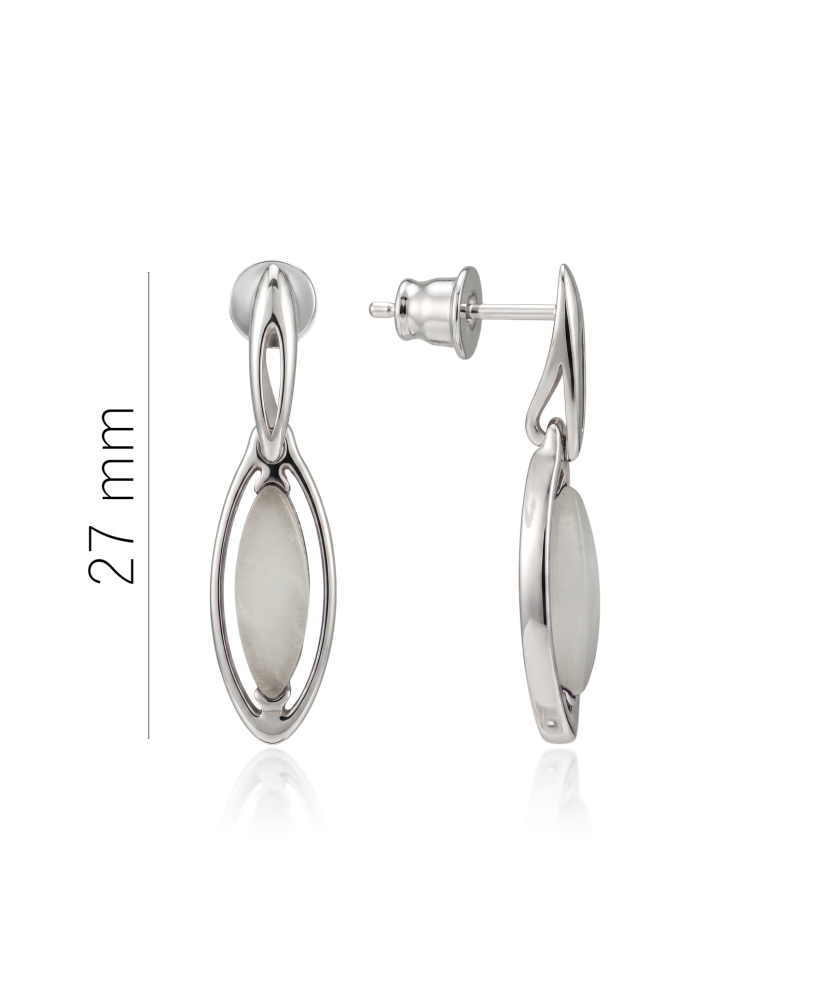 Sidabriniai auskarai su rožiniu kvarcu