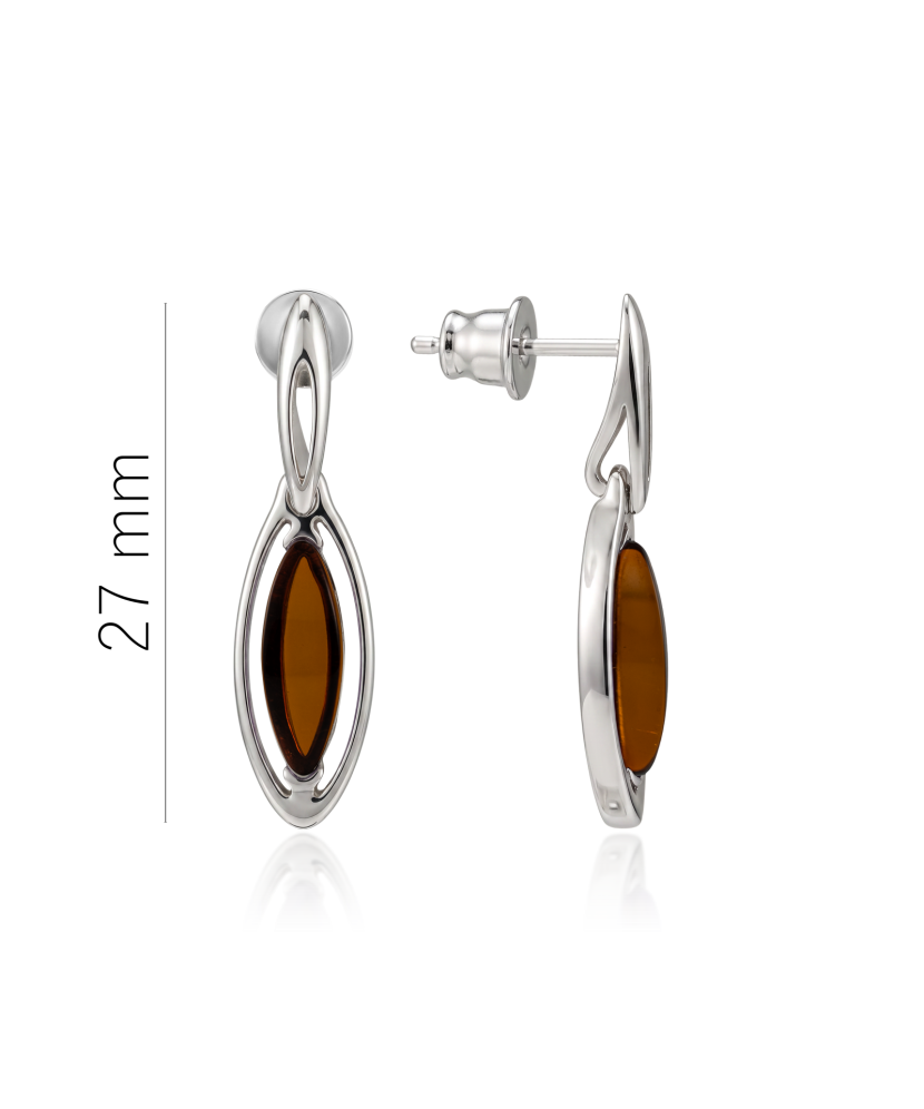 Sidabriniai auskarai su gintaru