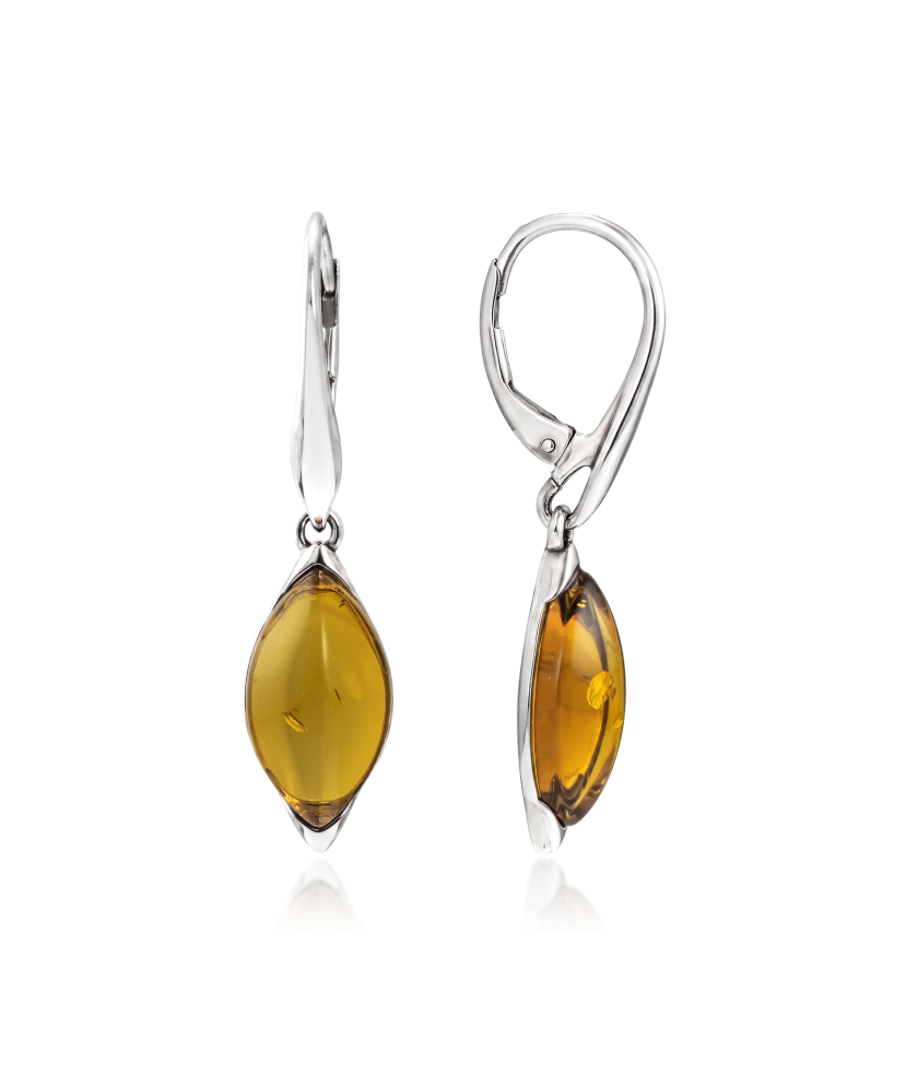 Sidabriniai auskarai su gintaru