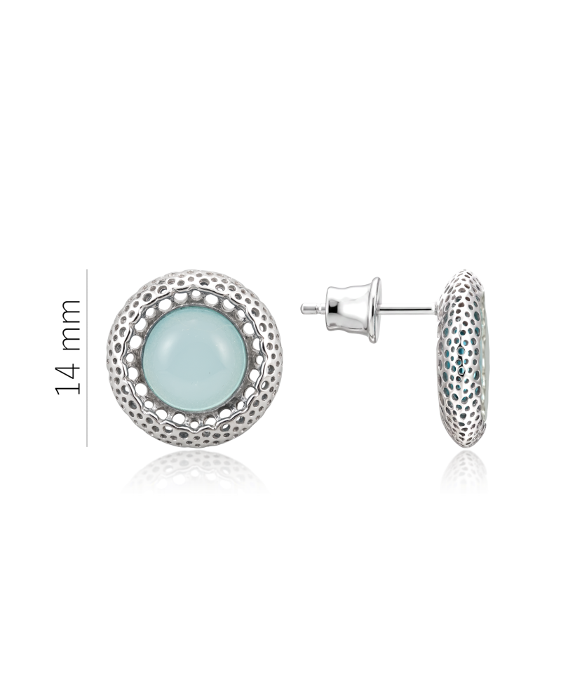 Sidabriniai auskarai su agatu