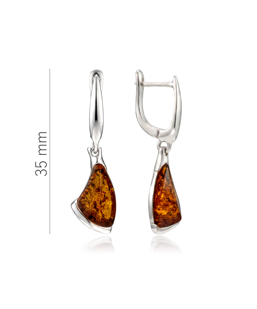 Sidabriniai auskarai su gintaru