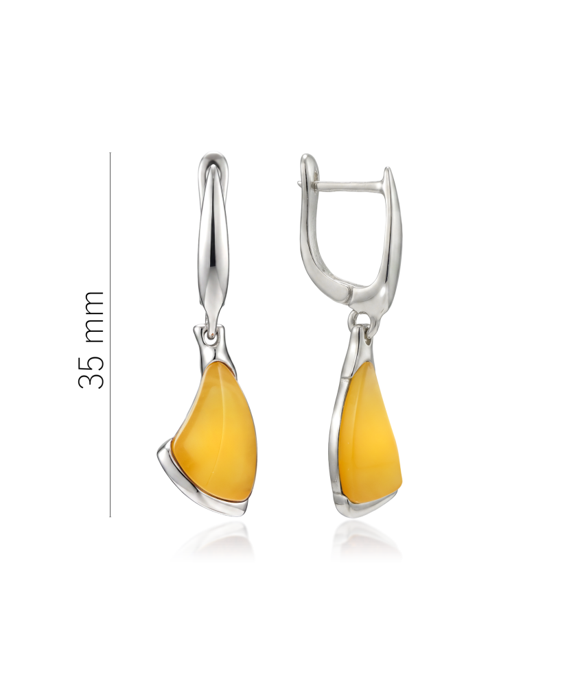 Sidabriniai auskarai su gintaru