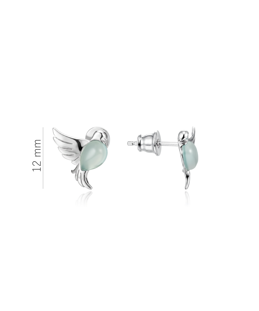 Sidabriniai auskarai su agatu