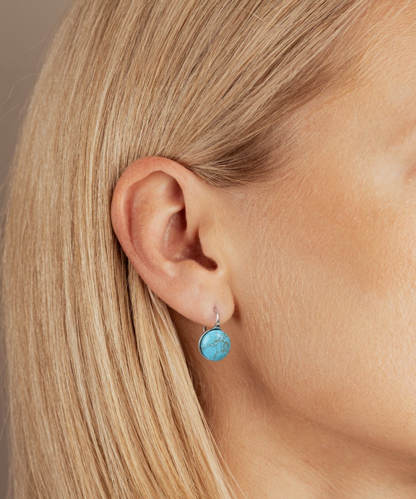 Sidabriniai auskarai su turkiu