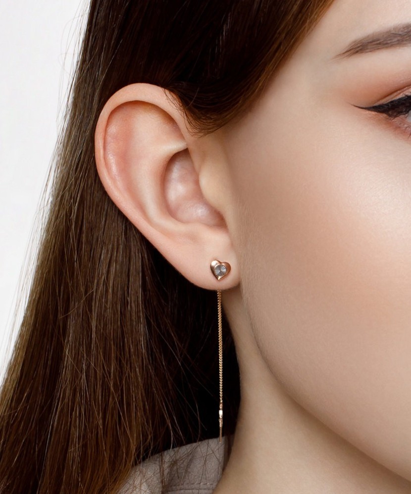 Auksiniai auskarai "Širdelės" - Auksiniai auskarai - Goldinga