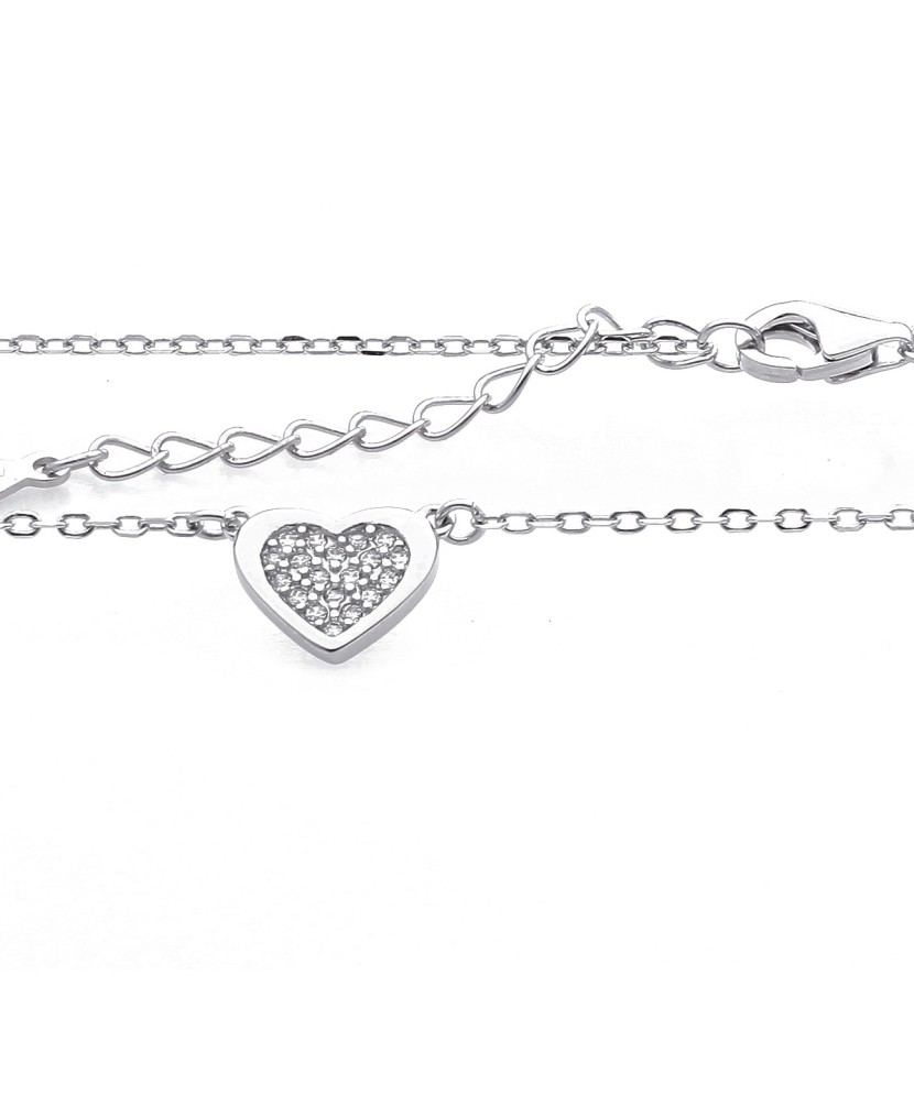 Sidabrinė grandinėlė su pakabuku "širdelė" - Sidabrinės grandinėlės - Goldinga