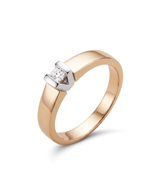 Auksinis žiedas su briliantu 0,048ct  - Goldinga