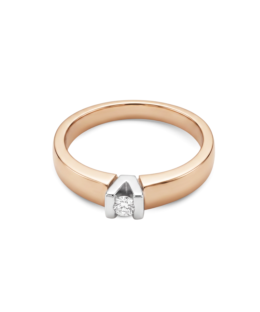 Auksinis žiedas su briliantu 0,048ct  - Goldinga