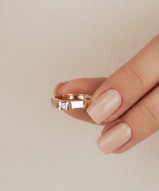 Auksinis žiedas su briliantu 0,048ct  - Goldinga