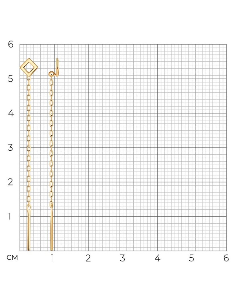 Auksiniai auskarai "Rombas" - Auksiniai auskarai - Goldinga