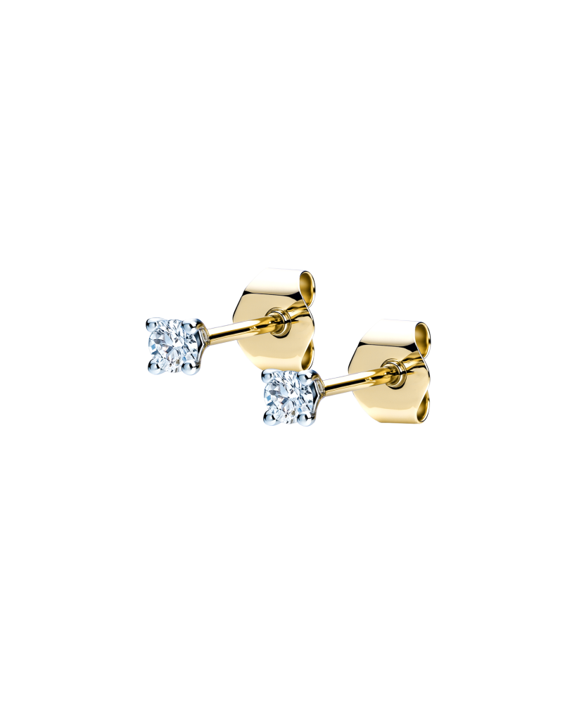 Geltonos aukso auskarai su deimantais 0,05ct