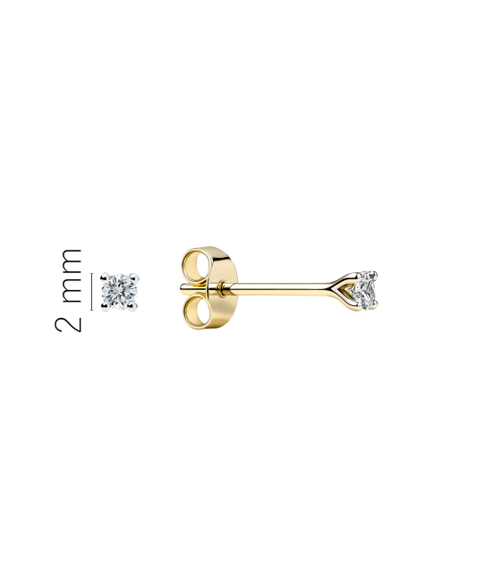 Geltonos aukso auskarai su deimantais 0,05ct