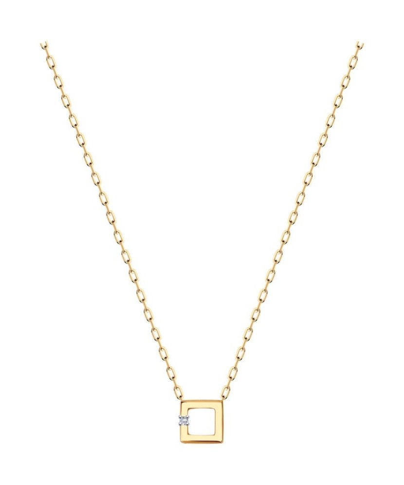 Auksinė grandinėlė su cirkonio pakabuku - Auksinės grandinėlės su pakabukais - Goldinga